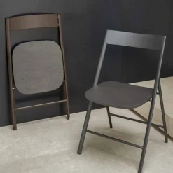 Viadurini Living Klassische Stühle-Klappstuhl aus Metall und Eichenholz 2 Stück Made in Italy - Roberta