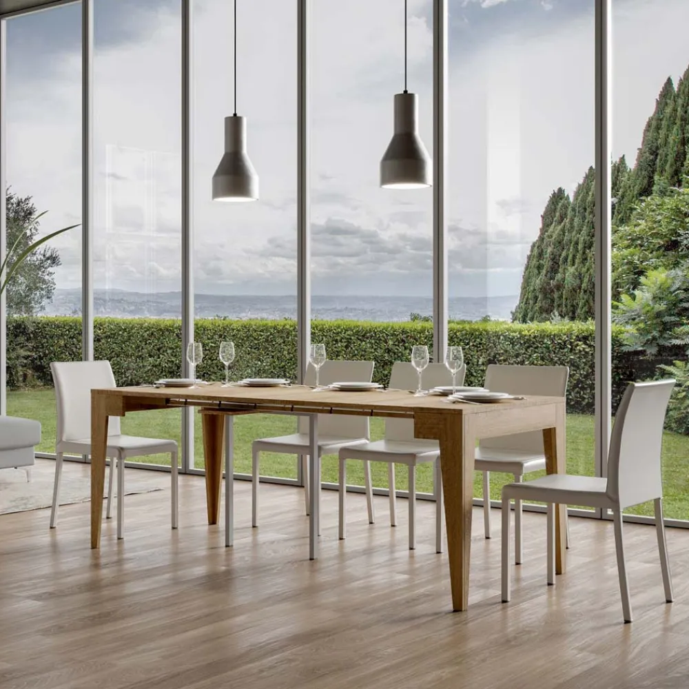 Viadurini Living Ausziehbarer Konsolentisch-Klassische, auf 3 m ausziehbare Konsole aus Melaminholz, hergestellt in Italien – Argelia