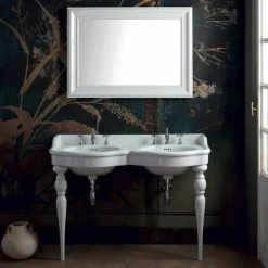 Viadurini Bathroom Keramikwaschbecken-Klassische Badezimmerkonsole mit Doppelwaschbecken made in Italy, Magda