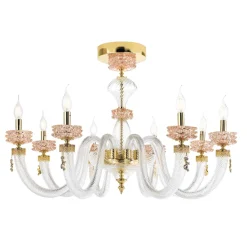 Viadurini Lighting Klassische Deckenleuchten-Klassische Deckenleuchte 8 Lichter aus italienischem, handgefertigtem Luxusglas - Saline