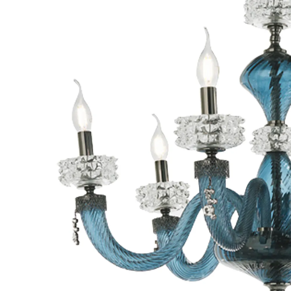 Viadurini Lighting Klassische Deckenleuchten-Klassische Deckenleuchte 8 Lichter aus italienischem, handgefertigtem Luxusglas - Saline