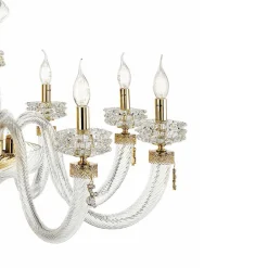 Viadurini Lighting Klassische Deckenleuchten-Klassische Deckenleuchte 8 Lichter aus italienischem, handgefertigtem Luxusglas - Saline