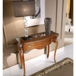 Viadurini Classic Konsolentisch Flur-Klassische Eingangskonsole aus Holz mit Schublade Made in Italy - Ottaviano