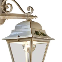 Ferroluce Garten-Wandlampen-Klassische Gartenwandleuchte aus handbemaltem weißem Aluminium - Gorizia