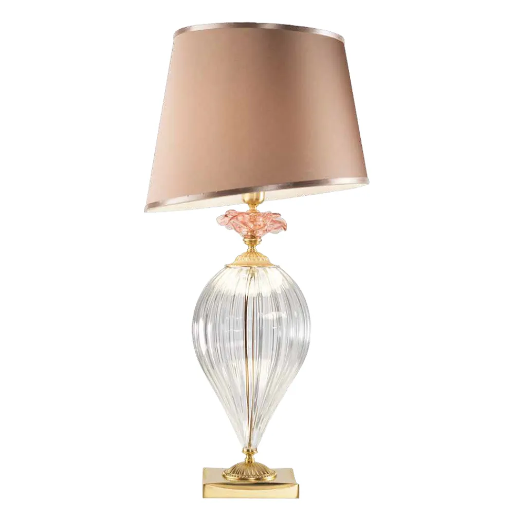 Viadurini Lighting Klassische Tischlampen-Klassische handwerkliche Glastischlampe und luxuriöser Lampenschirm - Flandern