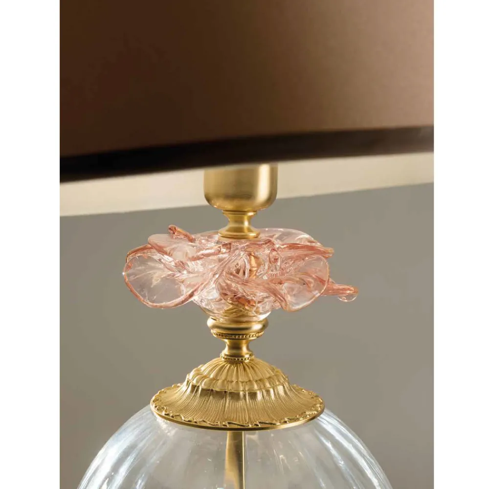 Viadurini Lighting Klassische Tischlampen-Klassische handwerkliche Glastischlampe und luxuriöser Lampenschirm - Flandern