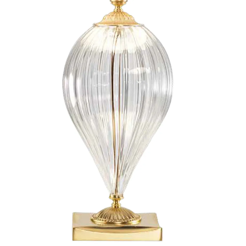 Viadurini Lighting Klassische Tischlampen-Klassische handwerkliche Glastischlampe und luxuriöser Lampenschirm - Flandern