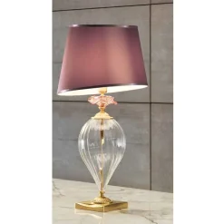 Viadurini Lighting Klassische Tischlampen-Klassische handwerkliche Glastischlampe und luxuriöser Lampenschirm - Flandern