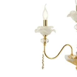 Viadurini Lighting Klassische Kronleuchter-Klassische 6-Licht-Wandlampe aus Glas, Kristall und Luxusmetall - Flandern