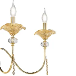 Viadurini Lighting Klassische Kronleuchter-Klassische 6-Licht-Wandlampe aus Glas, Kristall und Luxusmetall - Flandern