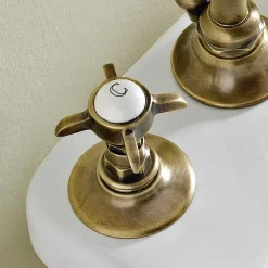 Viadurini Taps Bidetarmaturen-Klassische 3-Loch-Bidetbatterie aus Messing und Schmetterlingsgriffen - Miriano