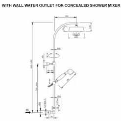 Viadurini Taps Duschsäulen-Klassische Messing-Duschsäule mit rundem Duschkopf Made in Italy - Yari