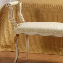 Viadurini Living Sitzsäcke|Sitzsäcke-klassische Schlafzimmer Sitzbank in crème antique patinée