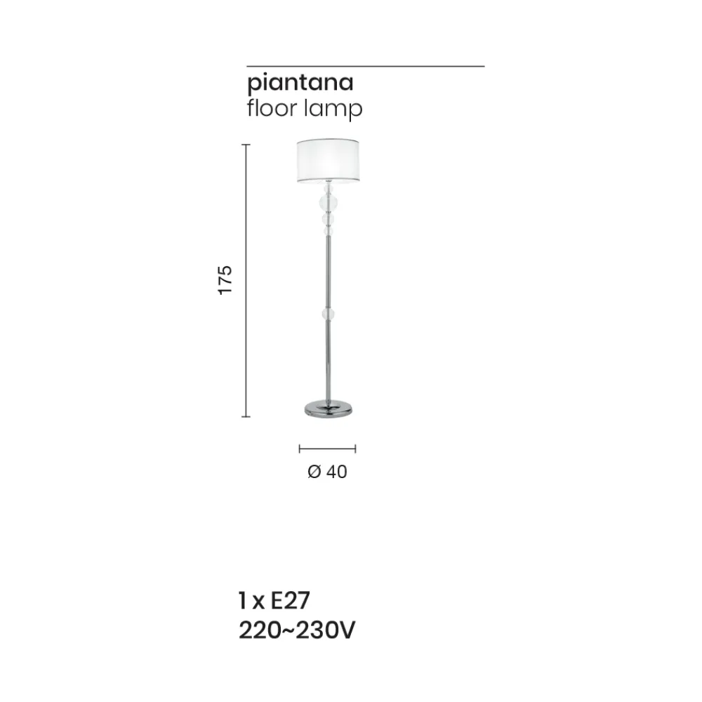 Viadurini Lighting Klassische Stehlampen-Klassische Stehlampe aus italienischem Kunsthandwerksglas und Lampenschirm - Memore