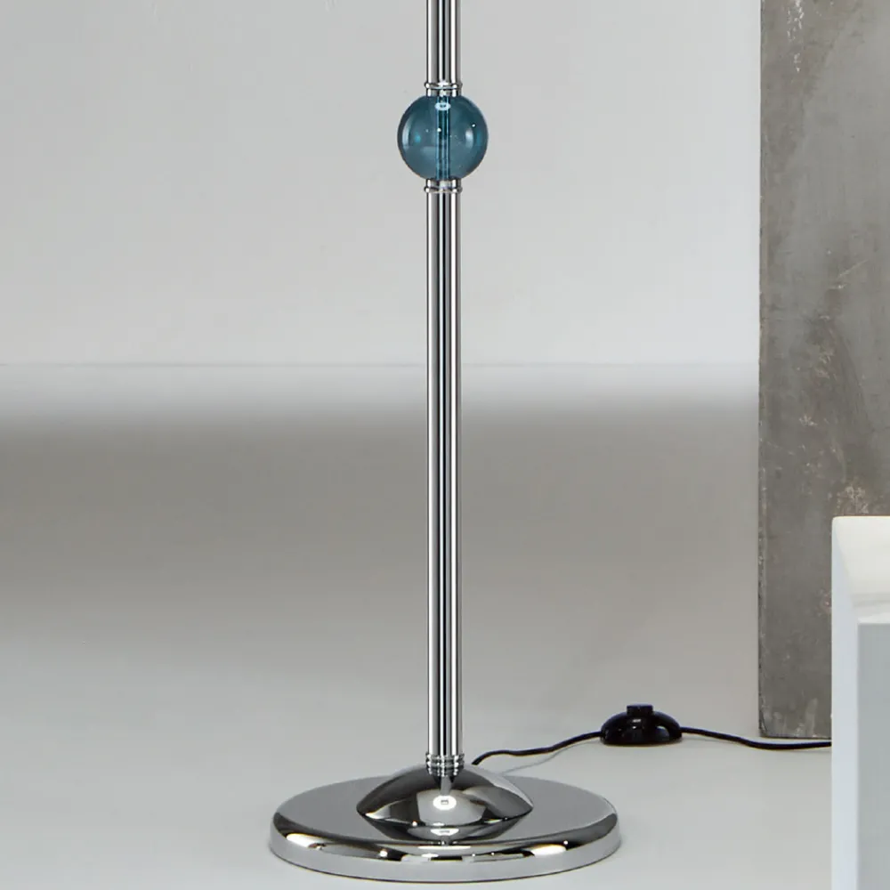 Viadurini Lighting Klassische Stehlampen-Klassische Stehlampe aus Metall und Glas mit Lampenschirm aus Stoff - Oliver