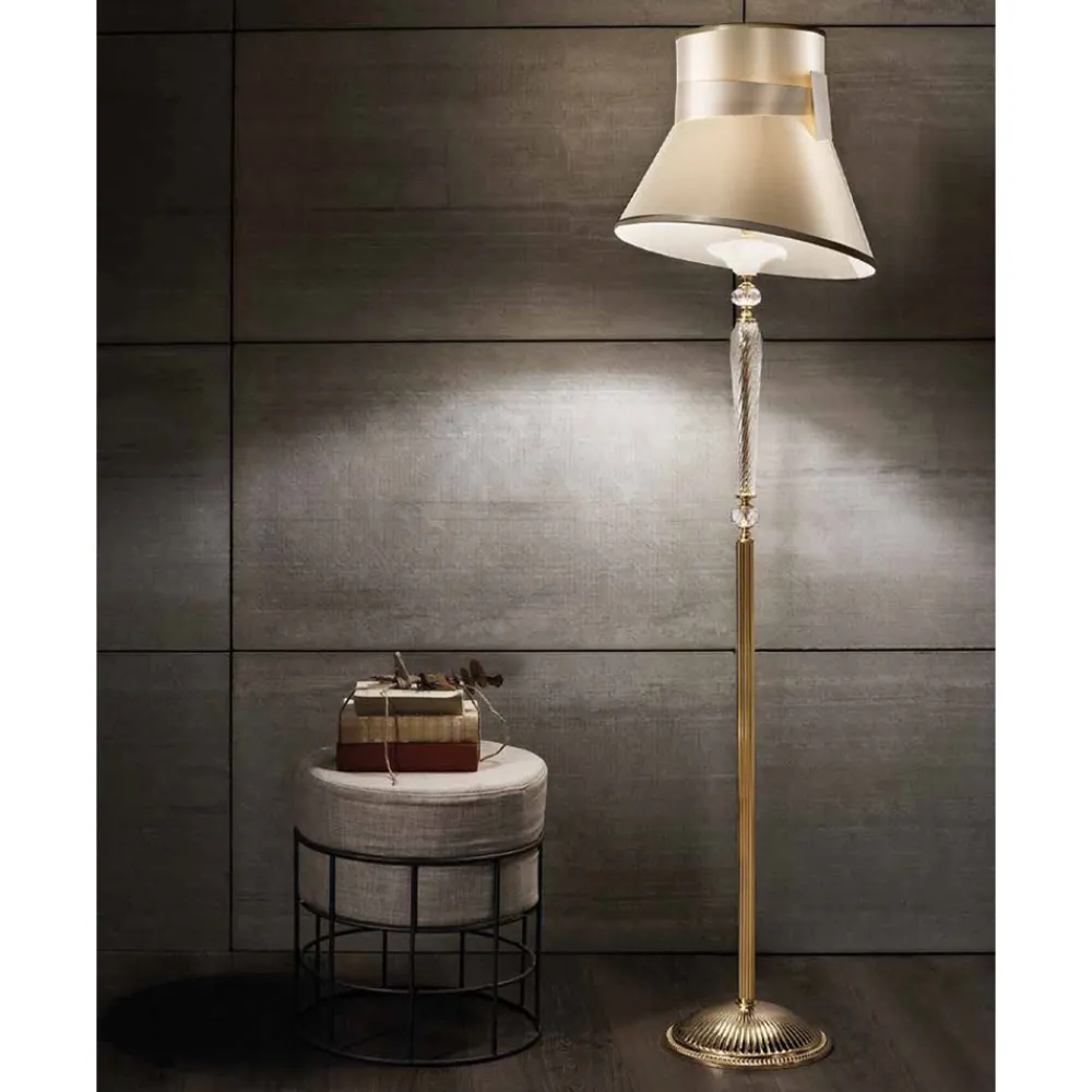 Viadurini Lighting Klassische Stehlampen-Klassische Stehlampe mit Blumenschmuck aus mundgeblasenem Glas - Bluminda