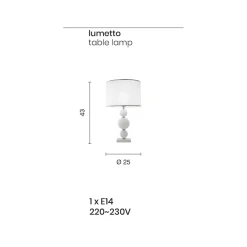 Viadurini Lighting Klassische Tischlampen-Klassische Tischlampe aus italienischem Glas und Metall - Memore