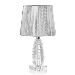 Viadurini Lighting Klassische Tischlampen-Klassische Tischlampe aus Kristall und quadratischer Luxuslampenschirm - Squilla