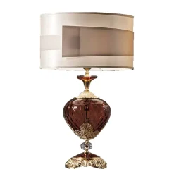 Viadurini Lighting Klassische Tischlampen-Klassische Tischlampe aus italienischem handgefertigtem Glas und Kristallen - Magrena