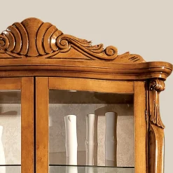 Viadurini Classic Vitrinen-Klassische Vitrine aus eingelegtem Nussbaumholz 4 Türen Made in Italy - Commodo