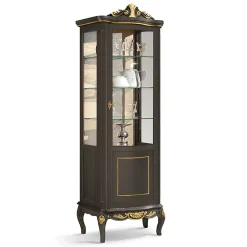 Viadurini Classic Vitrinen-Klassische Vitrine aus weißem Nussbaumholz oder Mokkaholz Made in Italy - Chantilly