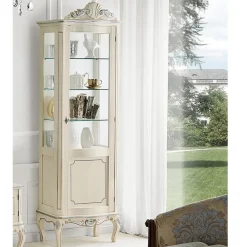 Viadurini Classic Vitrinen-Klassische Vitrine aus weißem Nussbaumholz oder Mokkaholz Made in Italy - Chantilly