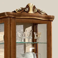 Viadurini Classic Vitrinen-Klassische Vitrine aus weißem Nussbaumholz oder Mokkaholz Made in Italy - Chantilly