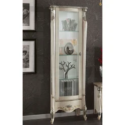 Viadurini Classic Vitrinen-Klassische Vitrine mit Tür aus Weiß- oder Walnussholz Made in Italy - Caligola