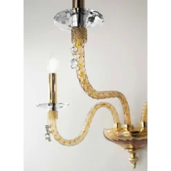 Viadurini Lighting Klassische Wandleuchten-Klassische Wandlampe 3 Lichter aus mundgeblasenem Glas und handgefertigten Details - Phaedra