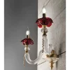 Viadurini Lighting Klassische Wandleuchten-Klassische Wandlampe 2 Lichter mundgeblasenes Glas und florale Details - Bluminda