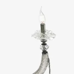 Viadurini Lighting Klassische Wandleuchten-Klassische Wandlampe 2 Lichter mundgeblasenes Glas und florale Details - Bluminda