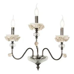 Viadurini Lighting Klassische Wandleuchten-Klassische Wandlampe 3 Lichter aus Porzellan und luxuriösem mundgeblasenem Glas - Eteria