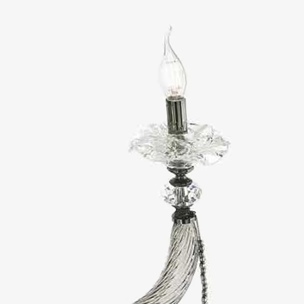 Viadurini Lighting Klassische Wandleuchten-Klassische Wandlampe 3 Lichter mundgeblasenes Glas und florale Details - Bluminda