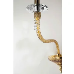 Viadurini Lighting Klassische Wandleuchten-Klassische Wandlampe 2 Lichter aus mundgeblasenem Glas und handgefertigten Details - Phaedra