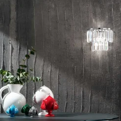 Viadurini Lighting Klassische Wandleuchten-Klassische Wandlampe aus silberfarbenem Metall mit Kristallanhängern - Jerome