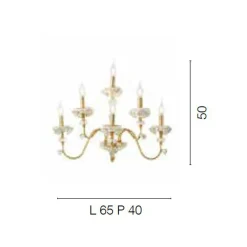 Viadurini Lighting Klassische Wandleuchten-Klassische Wandleuchte 6 Lichter aus Porzellan und luxuriösem mundgeblasenem Glas - Eteria