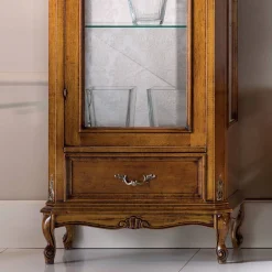 Viadurini Classic Vitrinen-Klassische Wohnzimmervitrine aus Walnussholz, 1 Tür, hergestellt in Italien – Ronald