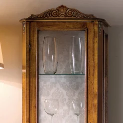 Viadurini Classic Vitrinen-Klassische Wohnzimmervitrine aus Walnussholz, 1 Tür, hergestellt in Italien – Ronald