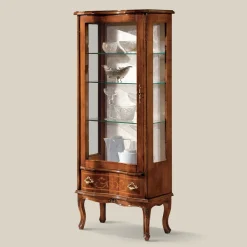 Viadurini Classic Vitrinen-Klassische Wohnzimmervitrine aus Walnussholz mit Tür Made in Italy - Versailles
