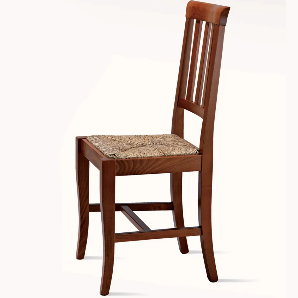 Viadurini Living Klassische Stühle-Klassischer Designstuhl aus Holz und Strohsitz Made in Italy - Dorina