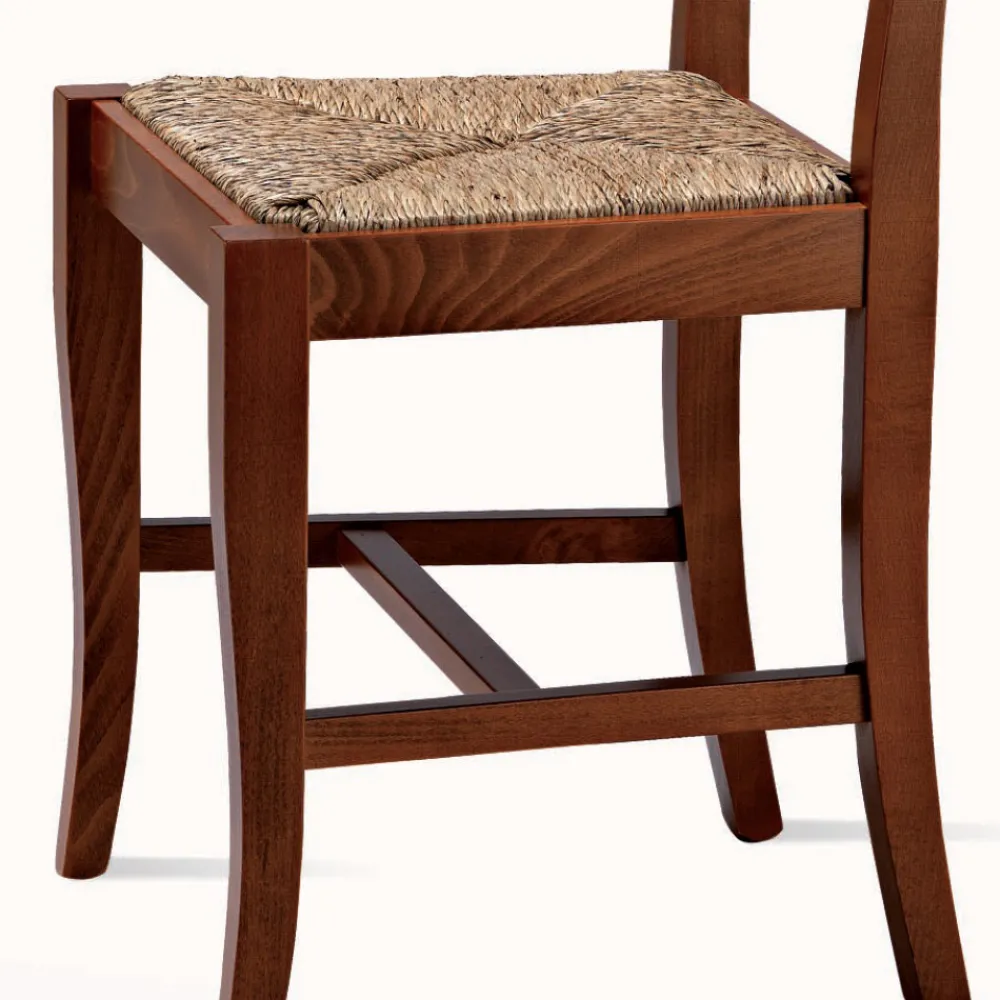 Viadurini Living Klassische Stühle-Klassischer Designstuhl aus Holz und Strohsitz Made in Italy - Dorina