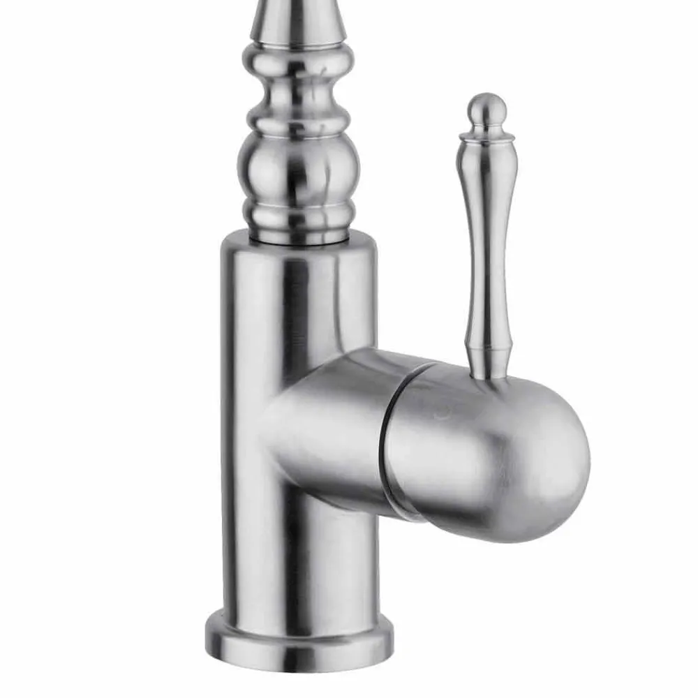 Viadurini Taps Küchenarmaturen-Klassischer Edelstahl-Spülbeckenmischer Made in Italy - Geschenk