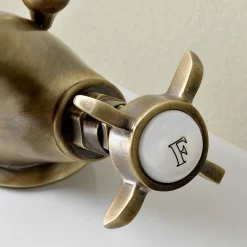 Viadurini Taps Bidetarmaturen-Klassischer Einloch-Wasserhahn aus Messing für Bidet und Butterfly-Griffe - Miriano