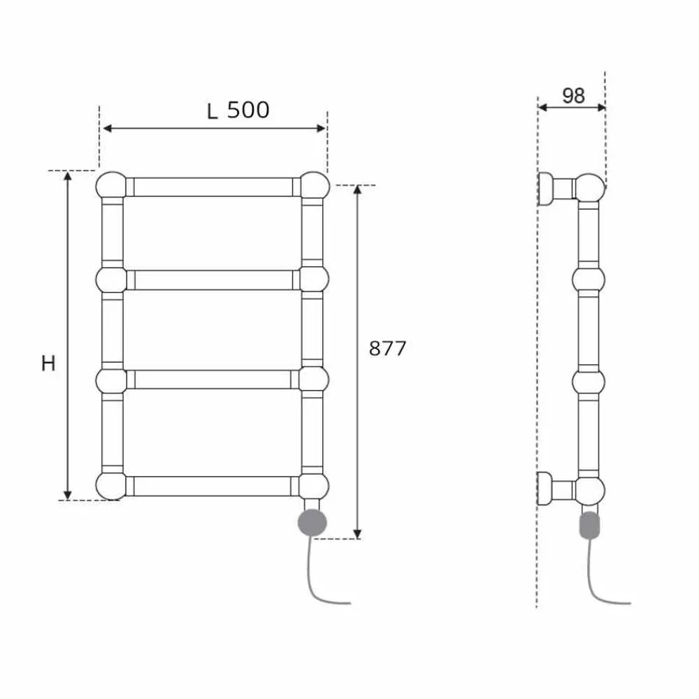 Viadurini Radiators Handtuchheizkörper Elektrisch-Klassischer elektrischer Kühler aus Chrom oder Goldmessing bei 200 W - Caesar