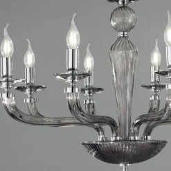 Viadurini Lighting Klassische Kronleuchter-Klassischer 8-flammiger handgefertigter Rigaton-Kronleuchter aus Glas und Metall - Fievole