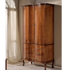 Viadurini Classic Schlafzimmer Schränke-Klassischer Kleiderschrank aus Holz mit 2 Türen und 3 Schubladen Made in Italy - Luxus