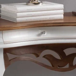 Viadurini Living Konsolentisch Flur-klassischer Konsolentisch in antiken weiß und nußbraun Creti