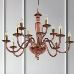 Viadurini Lighting Klassische Kronleuchter-Klassischer Kronleuchter 12 Lichter aus italienischem handgefertigtem Glas - Oliver