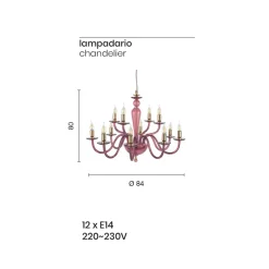 Viadurini Lighting Klassische Kronleuchter-Klassischer Kronleuchter 12 Lichter aus italienischem handgefertigtem Glas - Oliver