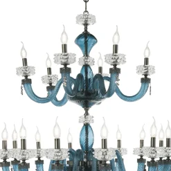 Viadurini Lighting Klassische Kronleuchter-Klassischer Kronleuchter 30 Lichter aus handgefertigtem italienischem Luxusglas - Saline